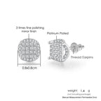 Iced Out Round Stud Earrings — Gold