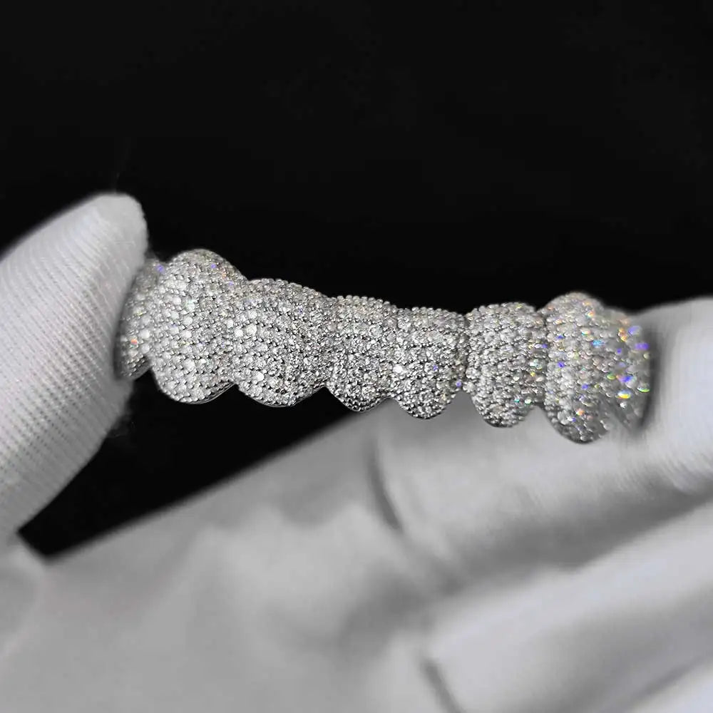 925 Silver VVS Moissanite Grillz Dental