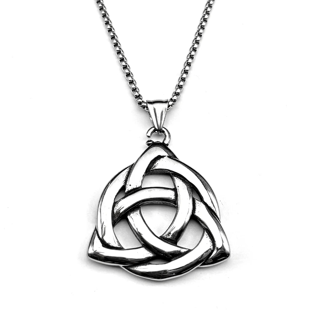 Hollow Trinity Knot Infinity Pendant Necklace — Stainless Steel