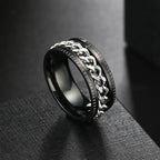 Anxiety Fidget Rings For Men Spining Titanium Stainless Steel Colorfully Spinner Rotatable Chain Jewelry Rotating Rings