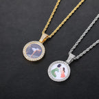 Iced Out Photo Pendant Necklace 26MM