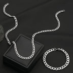 Cuban Link Chain Set 7mm Wide — 2 Pcs, 304 Stainless Steel