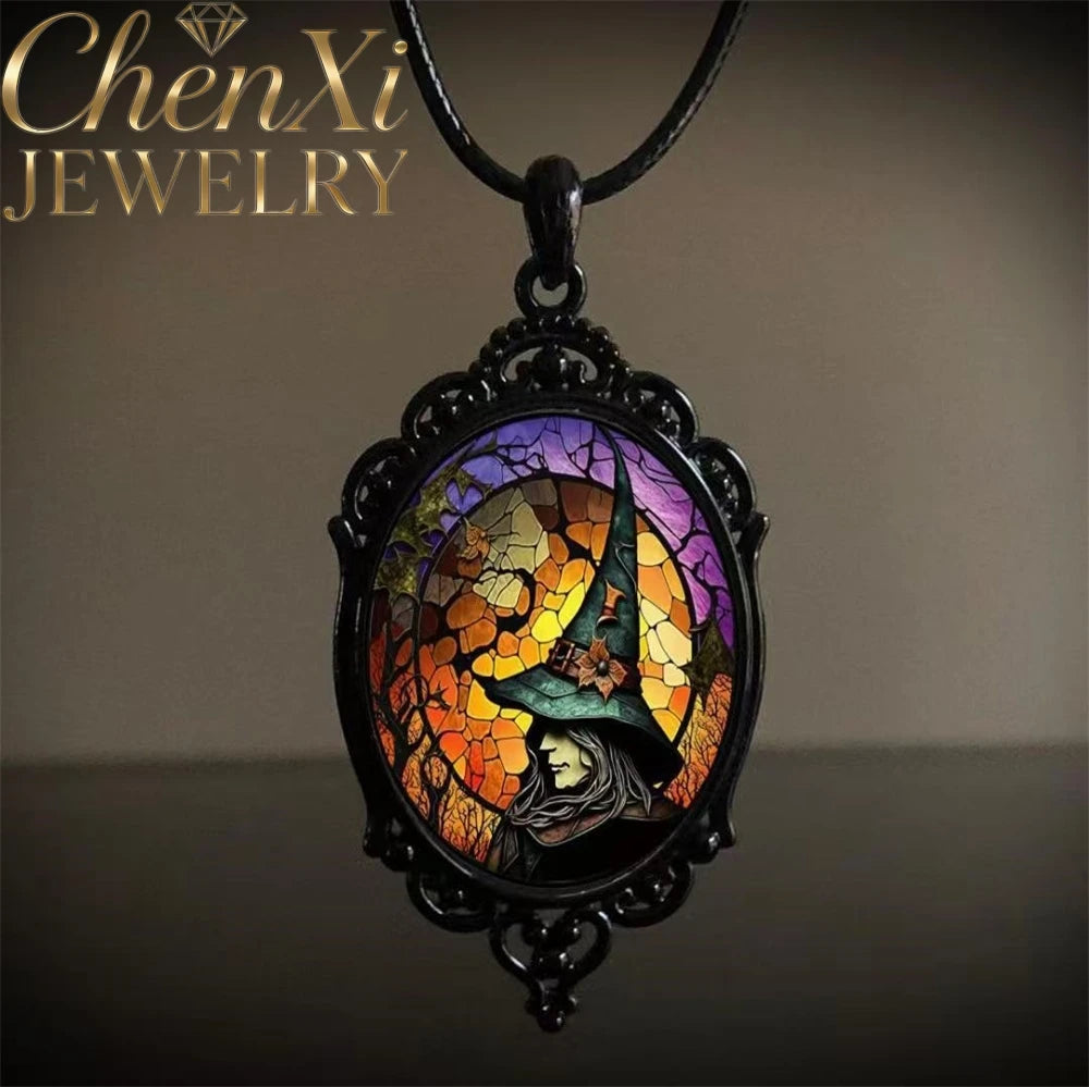Gothic Crow Cross Pendant Necklace