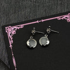 Star Moon Silver Earrings Sterling Zircon Starburst