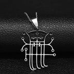 Paimon Sigil Silver Pendant Necklace — Stainless Steel