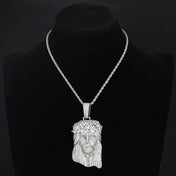 Iced Out Jesus Pendant Gold Cuban Chain 12MM