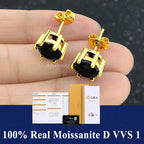 Moissanite Studs Earrings Pass Diamond tester Pen For Men Women 18K Platinum Plated Bride Wedding Gemstone 925 Silver Earrings