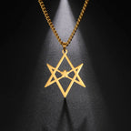 Thelema Unicursal Hexagram Pendant Necklace — Stainless Steel