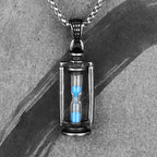 Retro Hourglass Pendant Long Chain Necklace — Stainless Steel