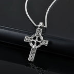 Nordic Celtic Knot Cross Necklace, Viking Metal Pendant for Men, Retro Punk Jewelry, Symbolic Gift for Boys