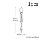 Safety Pin Rivet Chain Tassel Dangle Earrings — Stainless Steel