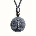Crystal of Necklace Pendant Black Obsidian Guardian Healing Amulet Popular Export Item Tree of Life