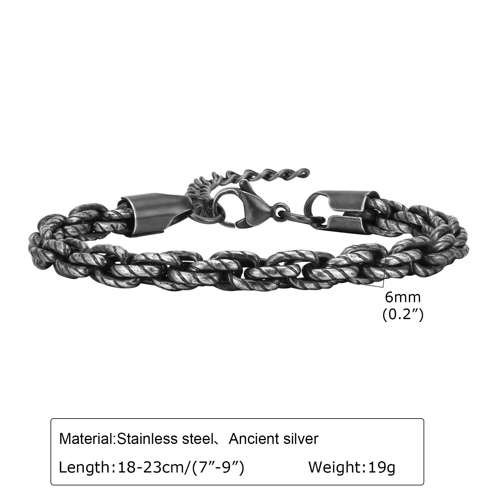 6MM Gothic Anchor Chain Stainless Steel Bracelet