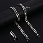 HIYEE Classic Cuban Chain Necklace Temperament Retro Trend Party Wear Amulet Stainless Steel Non-Fading Accessories