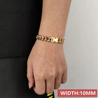 Stainless Steel Cuban Bracelet Miami Rectangle