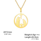 Angel Star Prayer Talisman Pendant Necklace — Stainless Steel