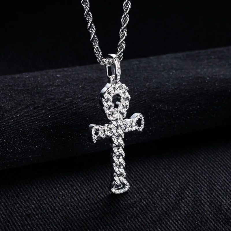 Iced Out Cross Pendant — 925 Silver VVS