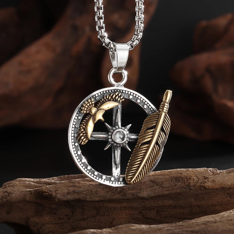Retro Skull Cross Pendant Necklace — Stainless Steel
