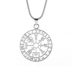 Nordic Rune Compass Necklace — Stainless Steel