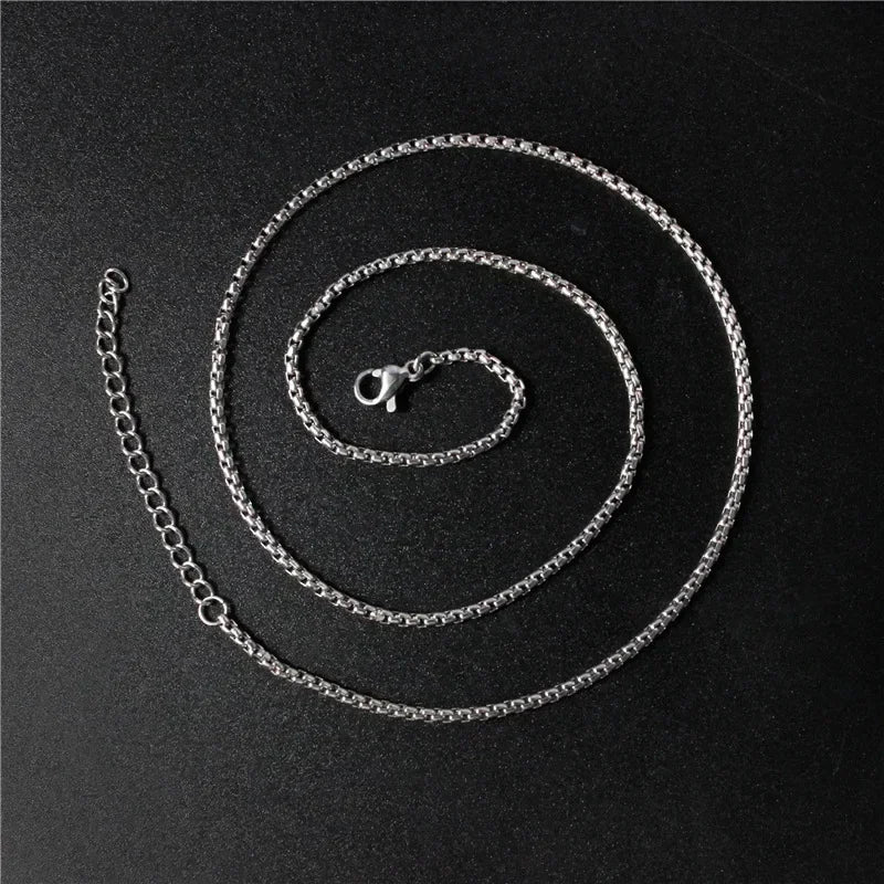 Long Feather Pendant Choker Necklace — Stainless Steel
