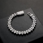 TOPGRILLZ Iced Out Cross Chain Bracelets Full Cubic Zirconia Charm Solid Back Copper Anklets With Box Clasp Fashion