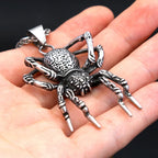 Vintage Gothic Spider Pendant Necklace Stainless Steel Punk Animal Necklace For Men Unique Biker Jewelry Gift