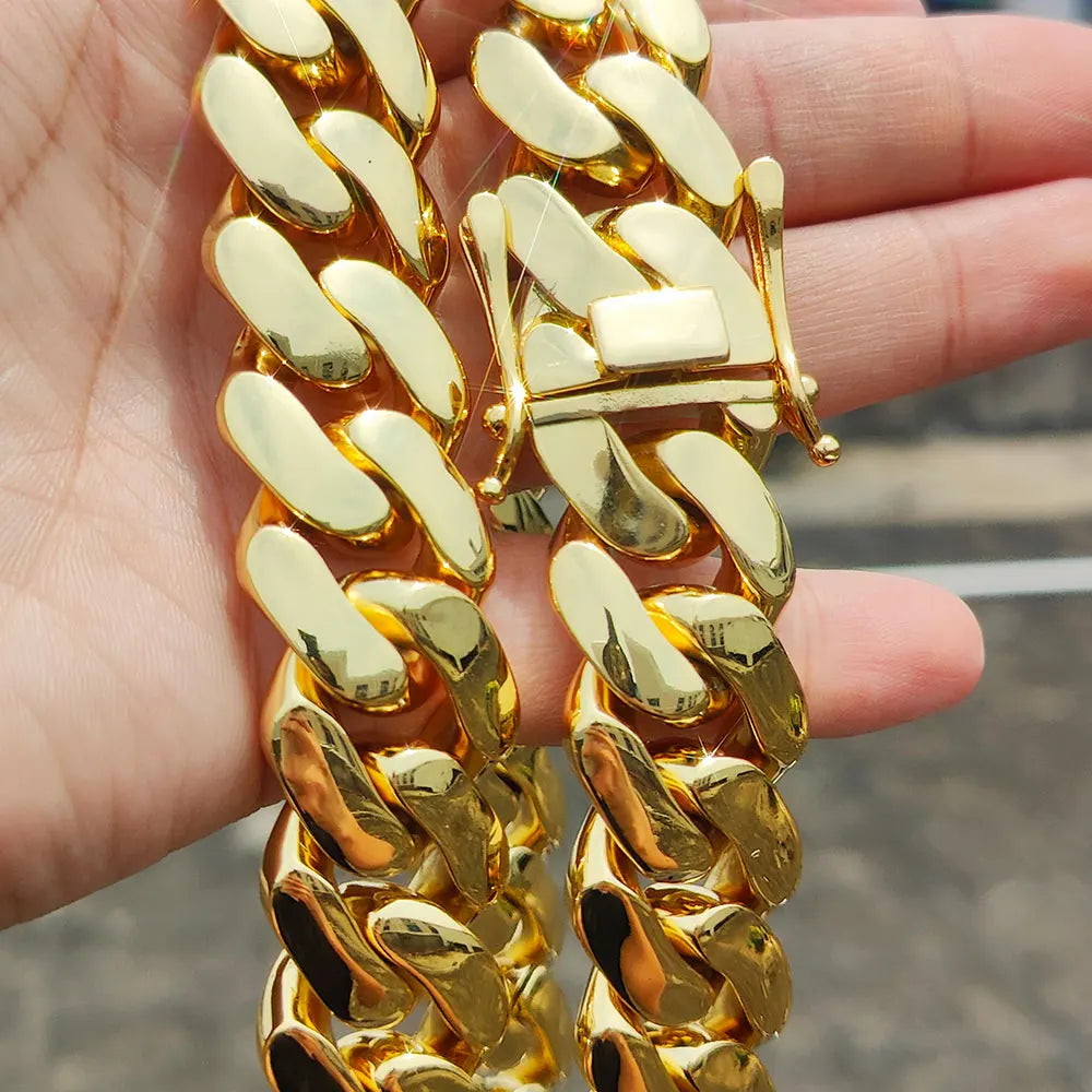 Stainless Steel Cuban Bracelet Miami Heavy 10-22MM