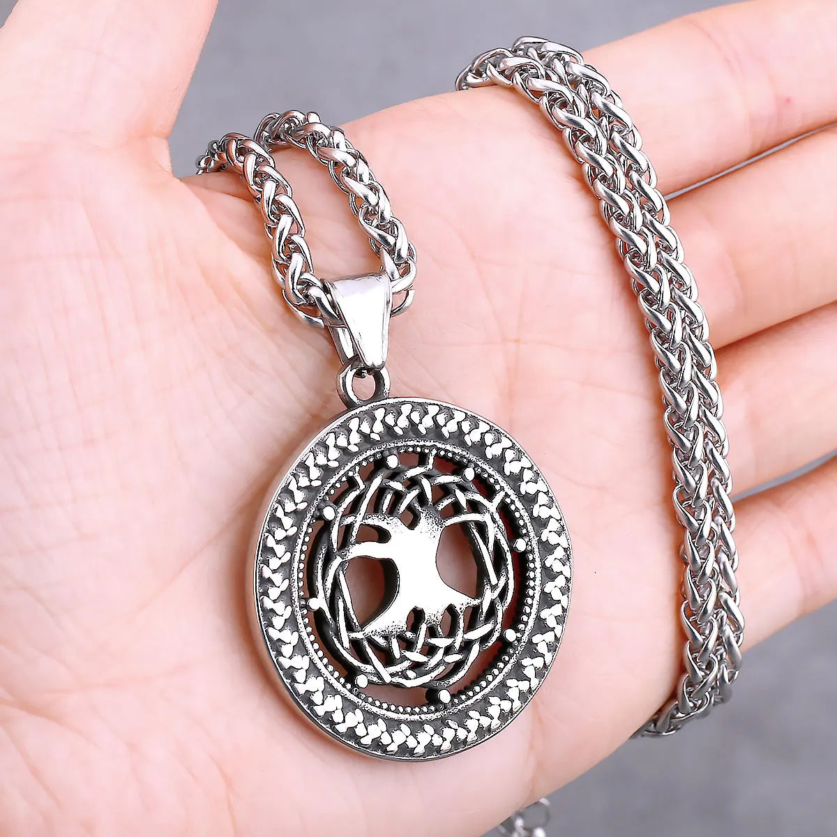 Nordic Vikings Tree of Life Odin Necklace Various Men Celtic Amulet Pendant Stainless Steel Vintage Charm Punk Jewelry
