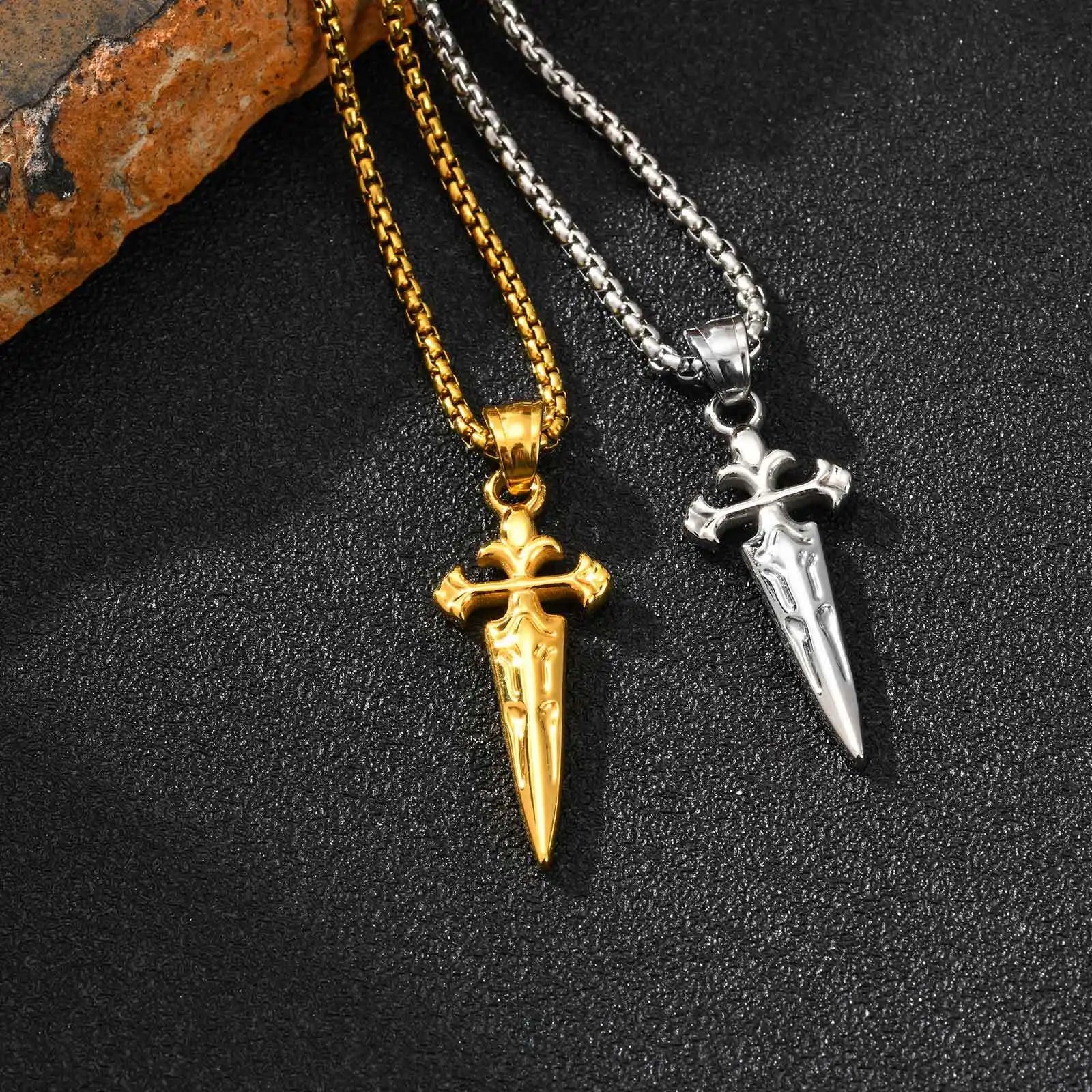 Sword Pendant Necklace — Stainless Steel