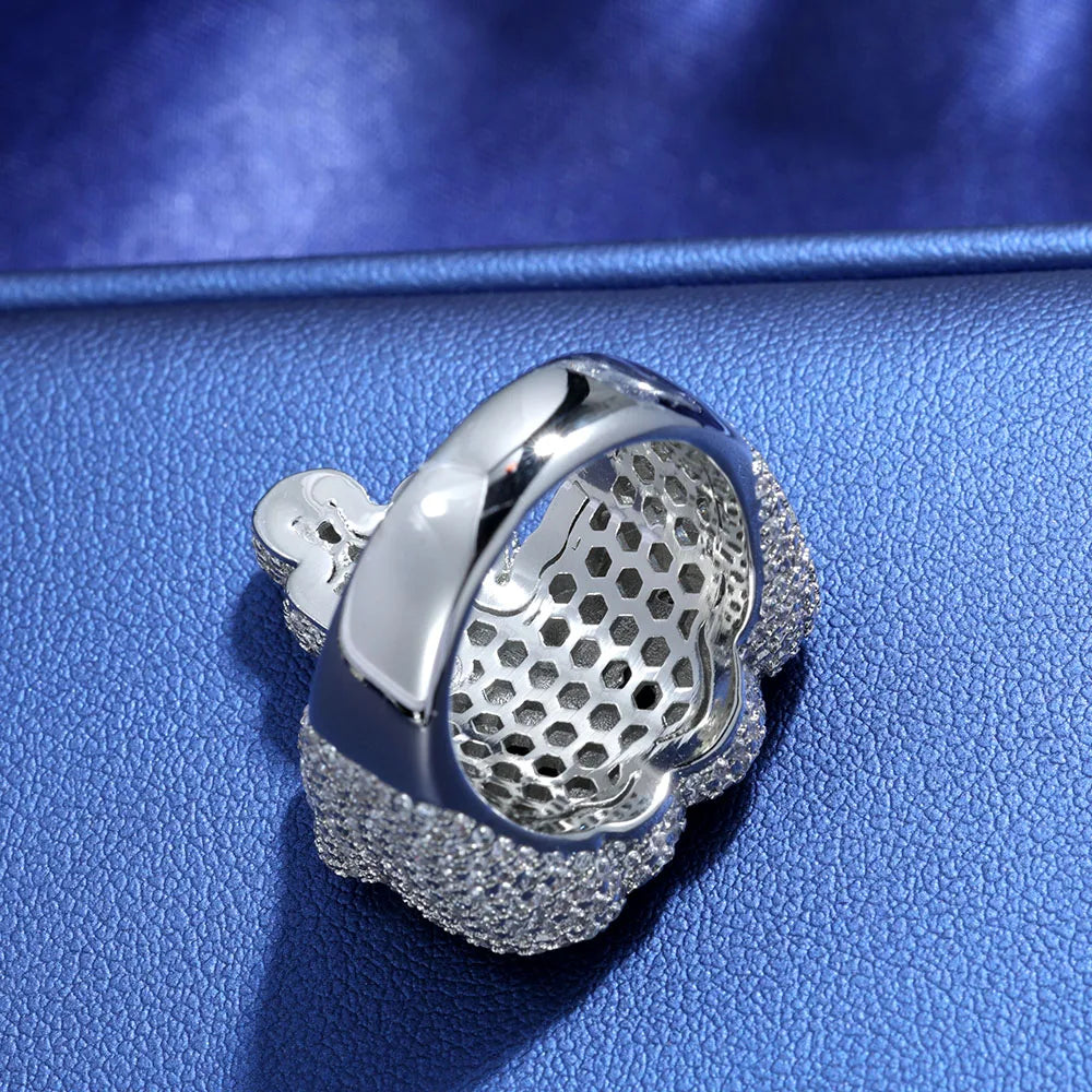 925 Silver VVS Moissanite Ring Iced Out