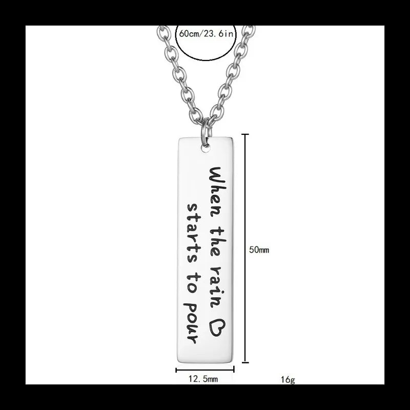 Geometric Pendant Sweater Chain — Stainless