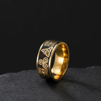 Viking Valknut Triskelion Norse Totem Ring — Stainless Steel