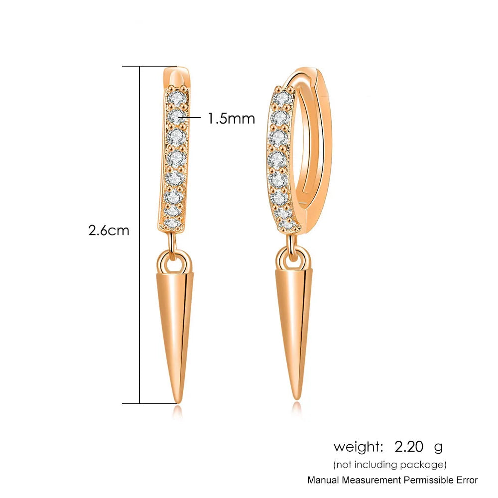 Iced Out Ankh Dangle Hoop Earrings CZ