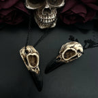3D Raven Skull Necklace Resin Replica Raven Magpie Crow Poe Gothic Gift,Halloween Raven Skull Necklace,Goth Bird Skull Jewelry
