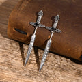 Celtic Knot Sword Stud Earrings — Stainless Steel