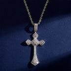 Iced Out Cross Pendant Necklace with Chain Type Options