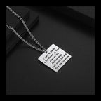 Alphabet Square Pendant Necklace — Stainless
