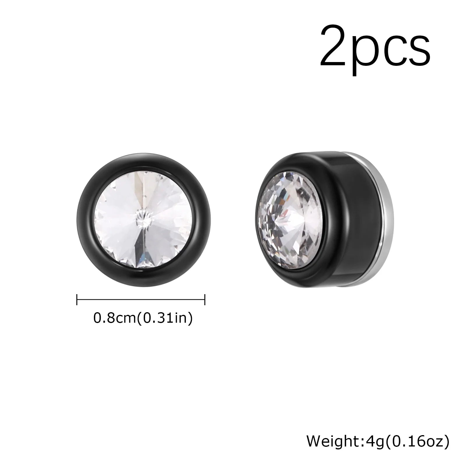Iced Out Zircon Clip Earrings — Stainless