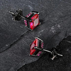 Gothic Iced Out Square CZ Stud Earrings Colorful