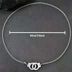 New Arrival Handcuffs Pattern Silver Color Unisex Necklace Pendant High Quality Titanium Steel Funny Special Punk Party
