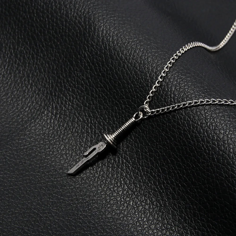 Anime Jujutsu Kaisen Fushiguro Toji Sword Necklace Spear of Tianri Knife Pendant Cosplay Necklaces For Unisex Choker