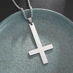 Jesus Christ Cross Mens Necklace Gold Color Cross Religious Pendant Necklace Accessory Chain Accessories