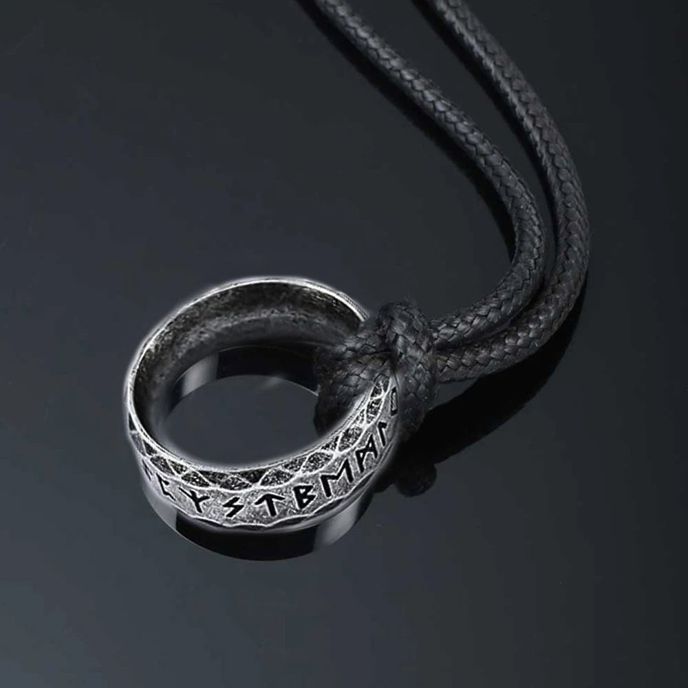 Viking Rune Stainless Steel Pendant Necklace