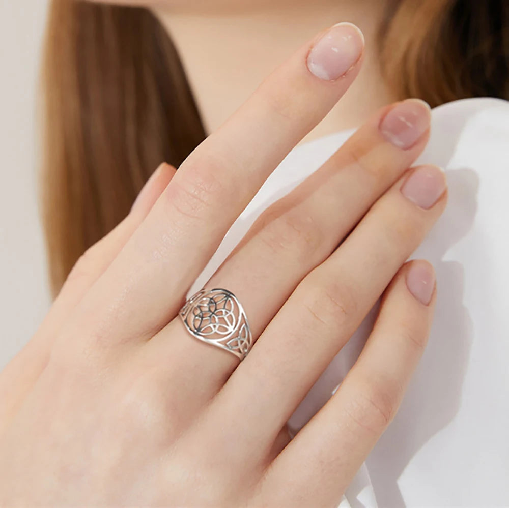 Vintage Celtic Knot Ring — Stainless Steel Geometric