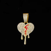 Broken Heart Rapper Miami Cuban Chain Necklace — Zinc Alloy