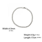 My Shape Fashion Cuban Chain Men Bracelet Stainless Steel 3/5/7/9mm Width Chain Bracelets Figaro Chain Boy Wrist Jewelry Couple