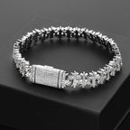Iced Out Cross Bracelet Stainless Steel 8MM