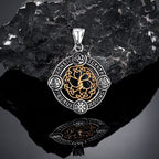 Norse Life Tree Pendant Necklace — Gold-Tone