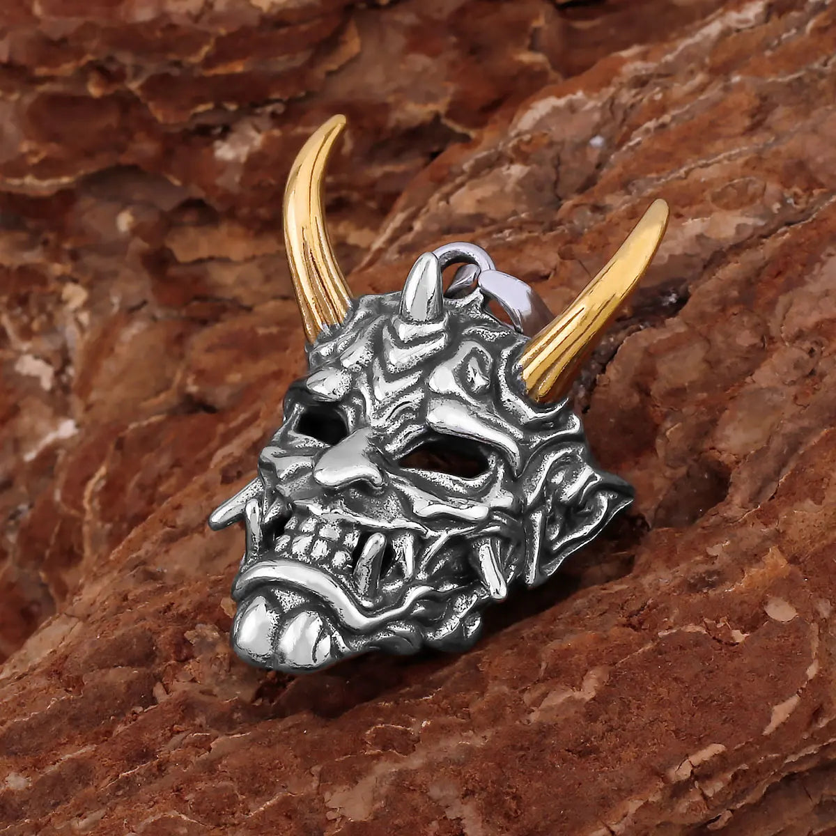 Viking Ghost Skull Pendant Necklace — Stainless