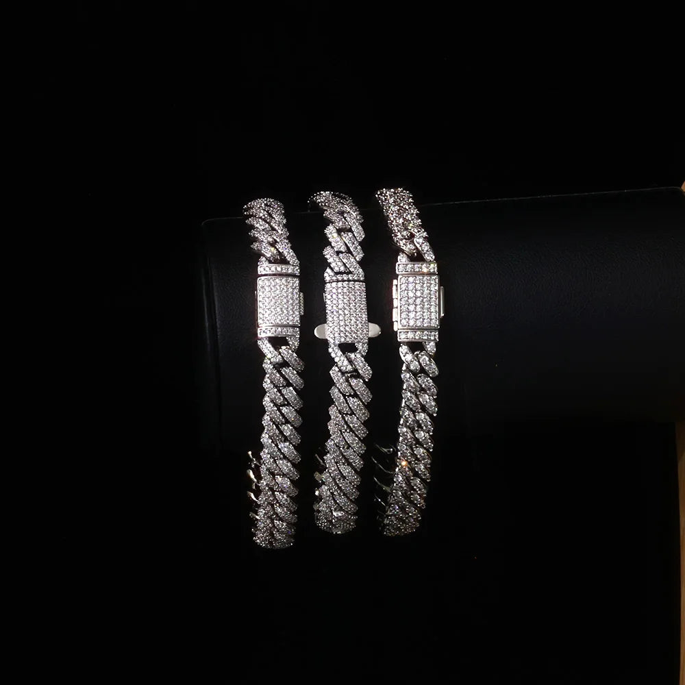 Iced Out Cuban Chain Necklace Stainless Steel 8MM